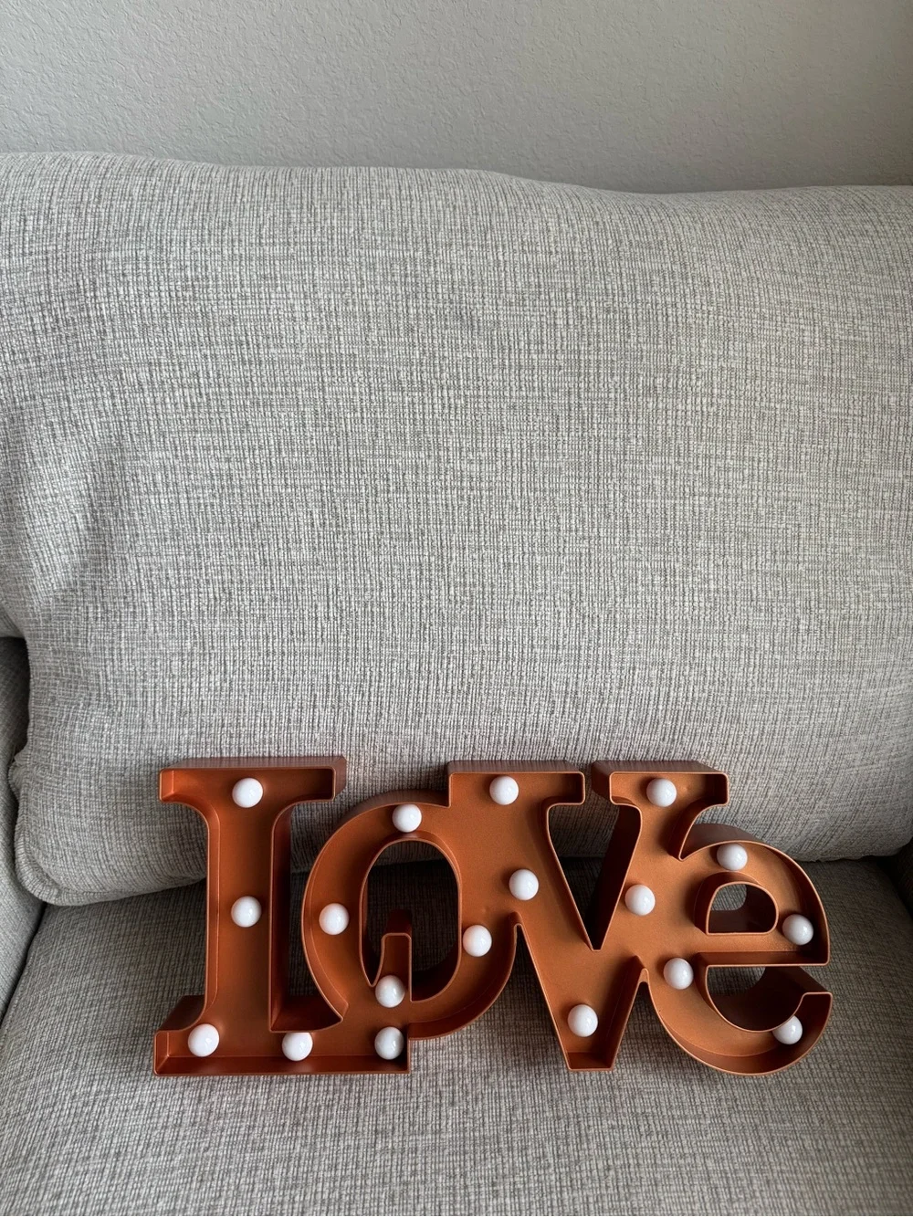 Marquee Love Sign with Warm Bulbs - Orange